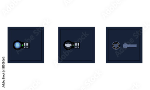 Flat illustration concept vector Safe for saving money and documents. Subject of property security