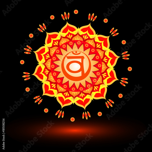 Circle mandala pattern. Swadhisthana chakra vector illustration.