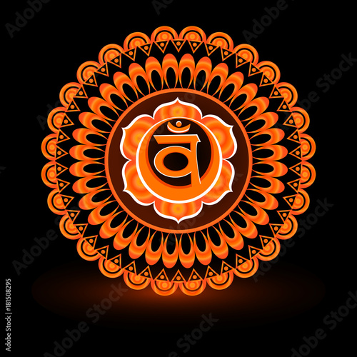 Circle mandala pattern. Swadhisthana chakra vector illustration.