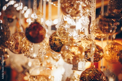 Christmas decorations on Trentino Alto Adige, Italy Christmas market