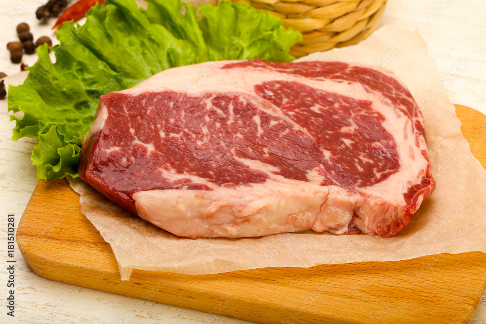 Rib eye raw steak Rib eye raw steak
