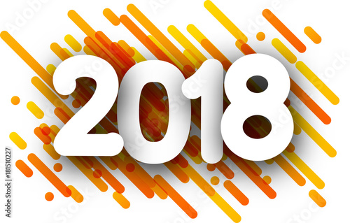 Orange 2018 new year background.
