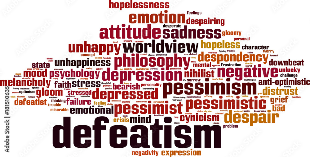 Naklejka premium Defeatism word cloud