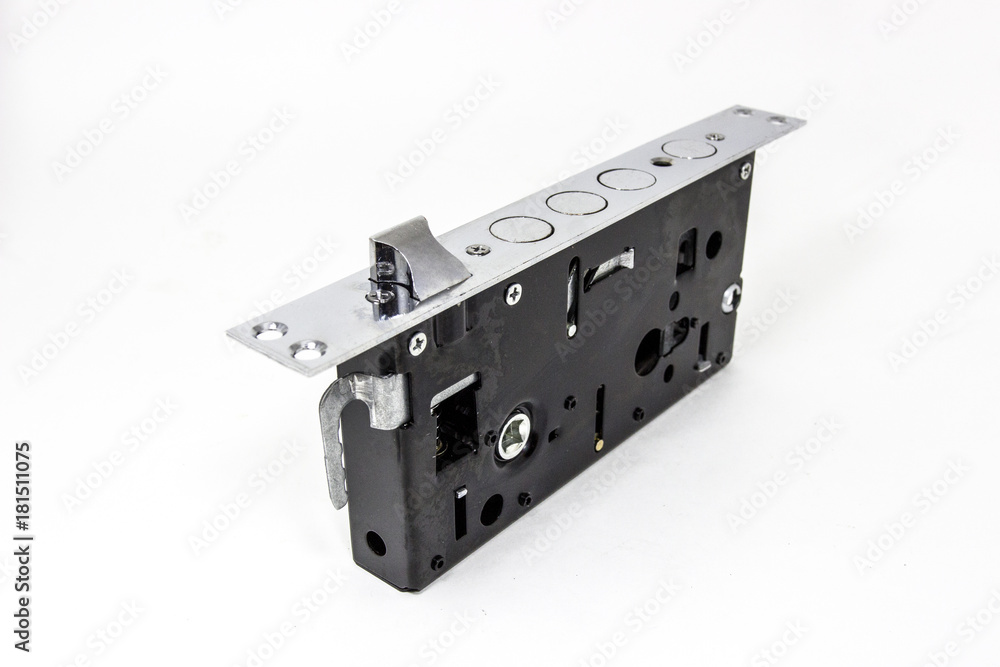 Close-up look at home door high security lock Close-up look at home door high security lock