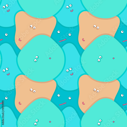 Pattern funny faces gentle