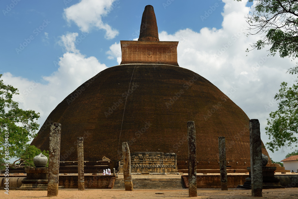 Sri Lanka Anuradhapura ruin historical capital city of the Sinhalese Buddhist state on Sri Lances Adhayagiri dagoba (stupa).