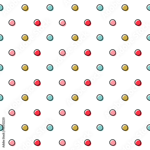 Polka dots colorful background. Seamless vector pattern.