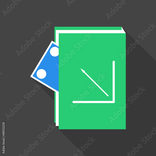Money Folder icon. Vector illustration style is a flat icon money folder in color additional versions.