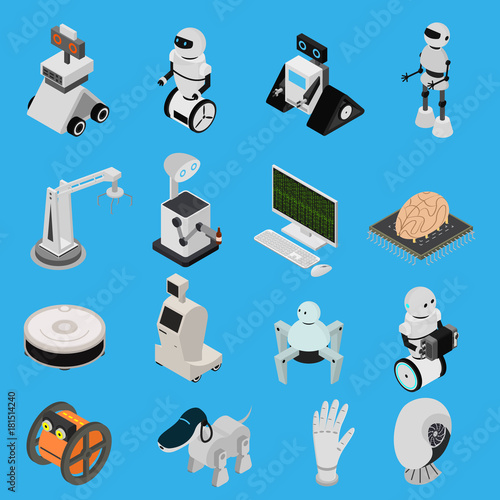 Smart Technologies Devices Icons Set Isometric View. Vector