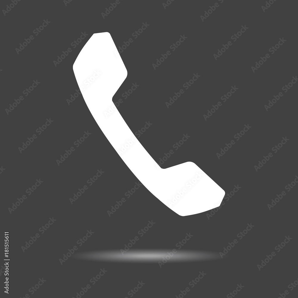 Phone icon - simple flat design isolated on grey background, vector Phone icon - simple flat design isolated on grey background, vector
