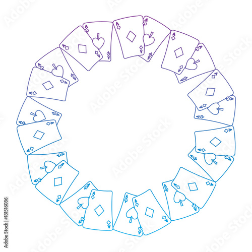 spades diamonds suits french playing cards in circle icon icon i