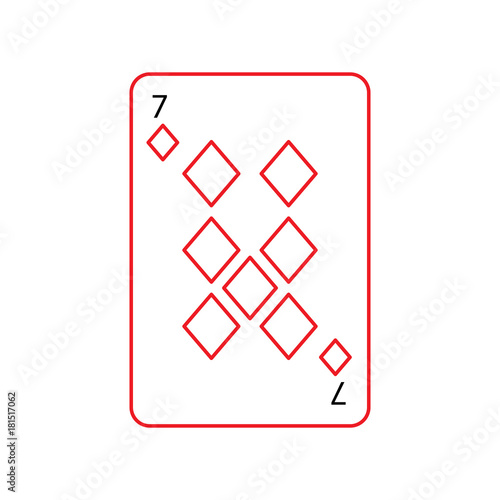 seven of diamonds or tiles french playing cards related icon ico