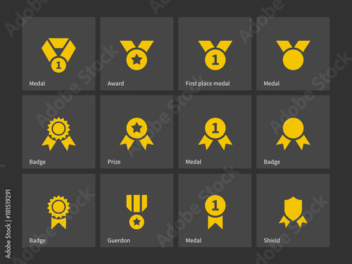 Trophy and medal icons.