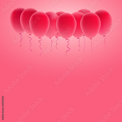 Pink balloons, vector illustration.