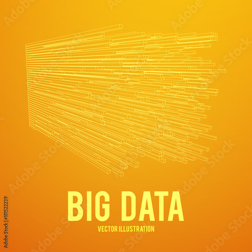 Big data visualization. Machine learning algorithms. Analysis of information. Visual data infographics design. Science and technology wireframe poly mesh vector background