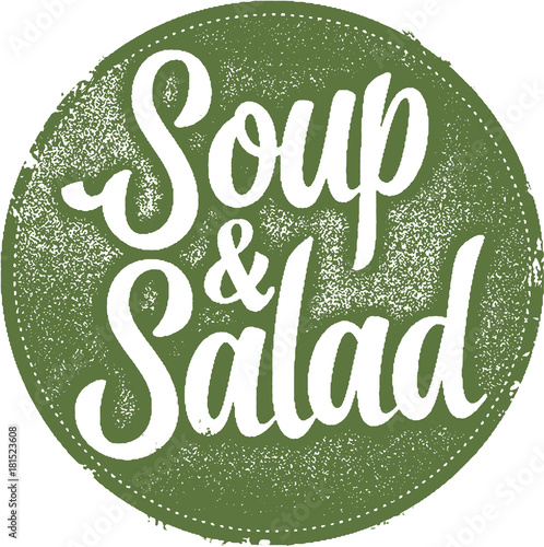 Vintage Soup & Salad Restaurant Menu Stamp