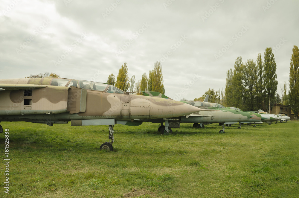 old military aircraft in the open air old military aircraft in the open air