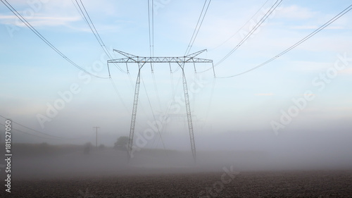 Large power lines in a fogg...