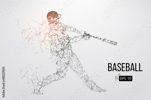Canvas Print Silhouette of a baseball player
