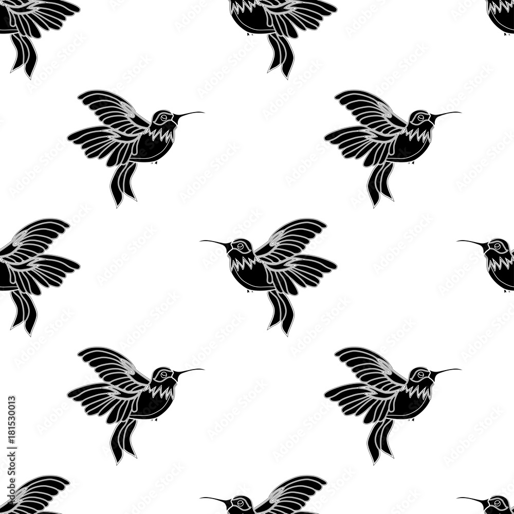 Abstract seamless hummingbird pattern for girls or boys. Creative vector background with hummingbird, birds. Funny wallpaper for textile and fabric. Fashion birds style. Monochrome birds, gull picture Abstract seamless hummingbird pattern for girls or boys. Creative vector background with hummingbird, birds. Funny wallpaper for textile and fabric. Fashion birds style. Monochrome birds, gull picture