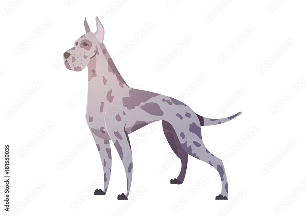 German dog in the style of cartoon.