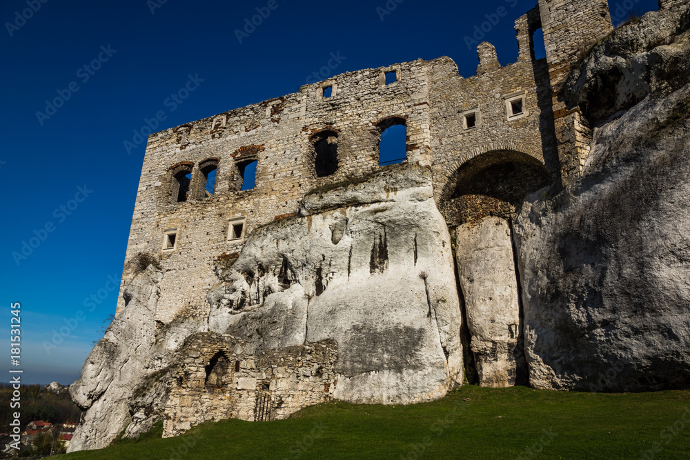 Ruins of medieval castle Ogrodzieniec in Podzamcze, Silesia, Poland