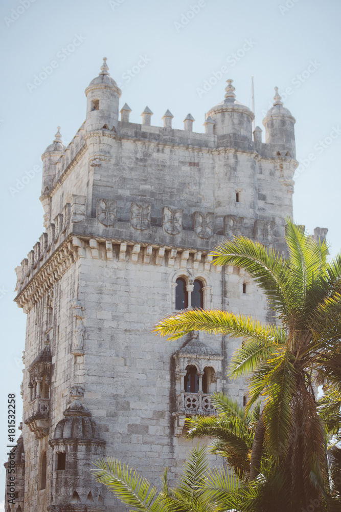 Popular Belem Tower or Tower of St Vincent in Lisbon.
