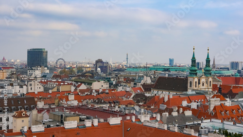 Vienna skyline, Austria. Aerial view of Vienna. Austria. Vienna Wien is the capital and largest city of Austria, and one of the 9 states of Austria.