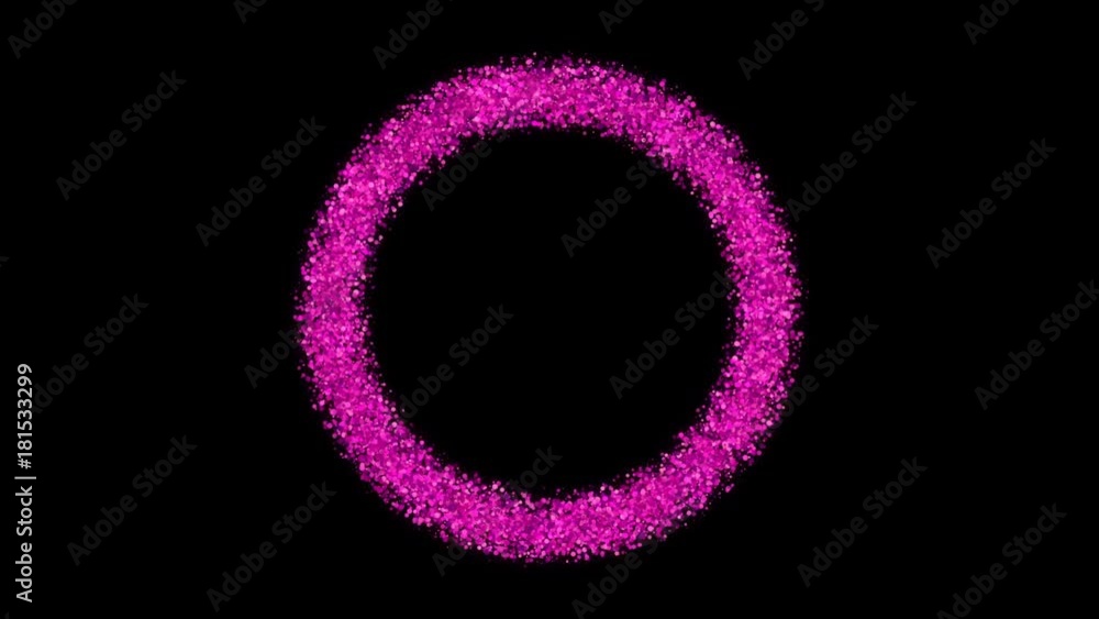 Abstract background with colorful particle ring. Seamless loop Abstract background with colorful particle ring. Seamless loop