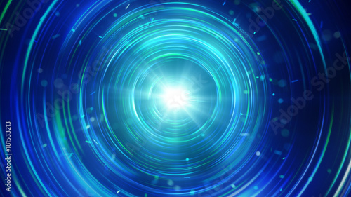 Blue glowing circles abstra...