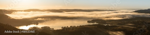 Sunrise Panorama Windermere from Loughrigg Fell, Lake district
