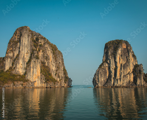 The limestone rocks, at the magical Halong Bay, in Vietnam UNESCO World Heritage Site