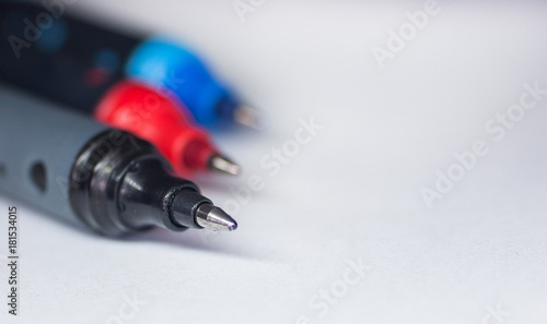 Wallpaper Mural Black, red and blue roller pens isolated on white Torontodigital.ca