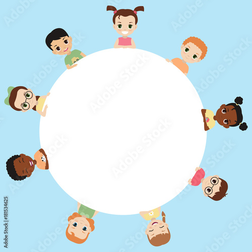 Blank poster with kids