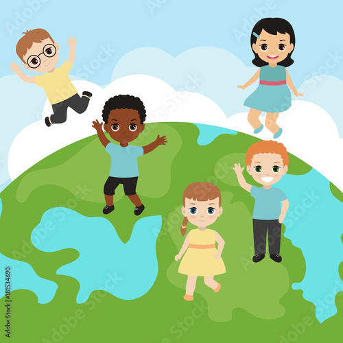 Collection of happy children