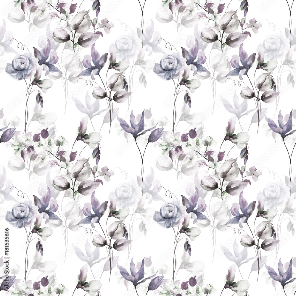 Seamless pattern with Decorative flowers