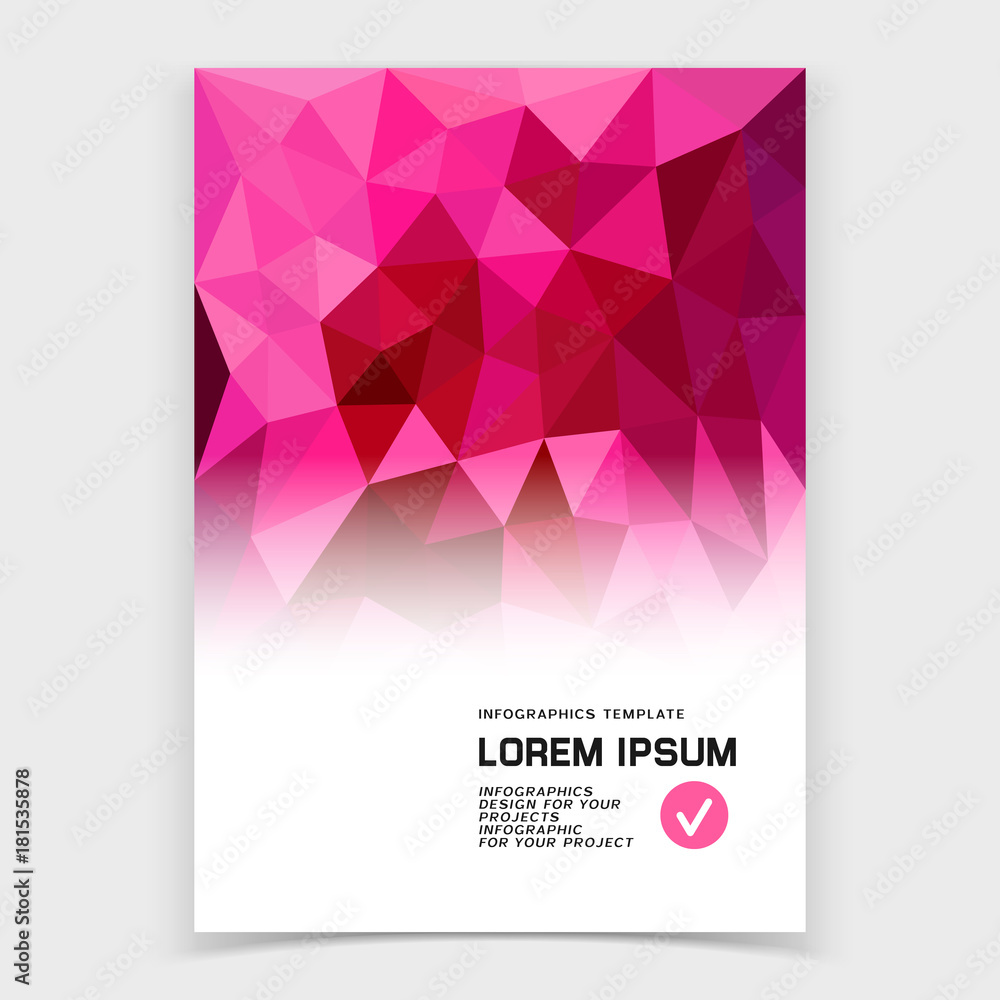 Fototapeta premium Brochure cover with low poly design elements