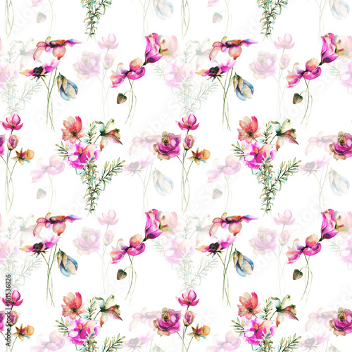 Seamless pattern with Original flowers