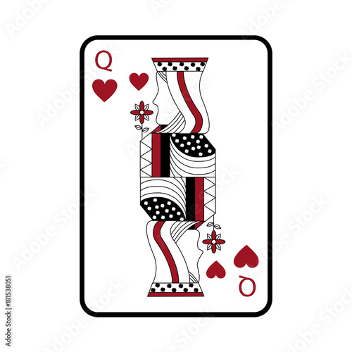 queen of hearts french playing cards related icon image vector illustration design 