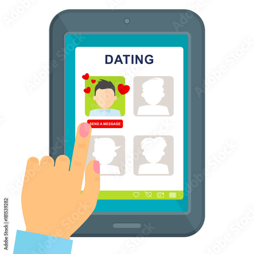 dating girl chooses guy on tablet