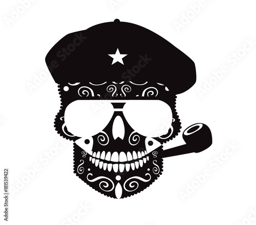Che Guevara skull vector illustration 