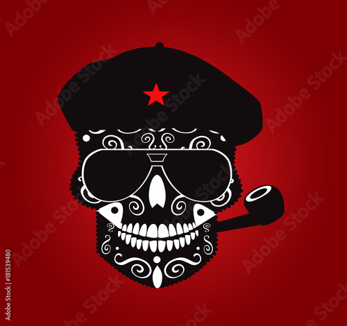 Che Guevara skull vector illustration 