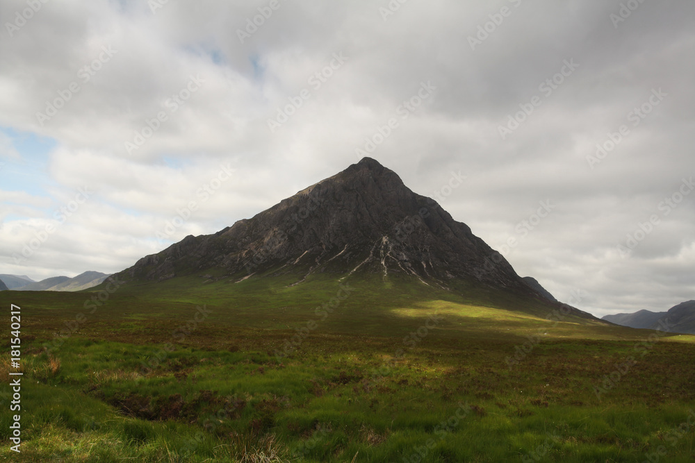 Scottish landscape with mountains and lakes