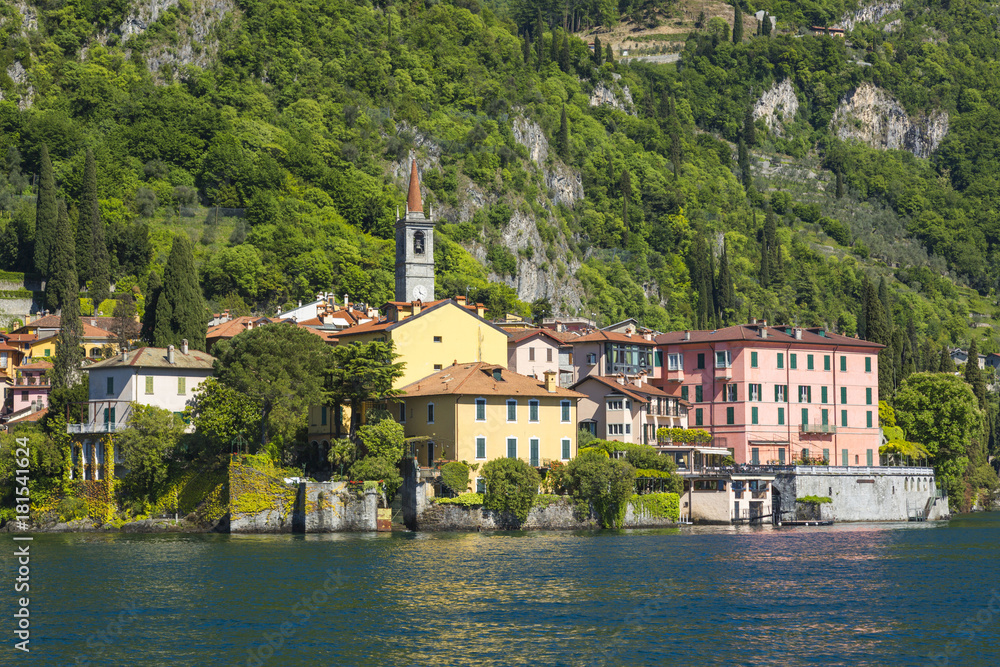 Varena town and Lake Como in Lombardy
