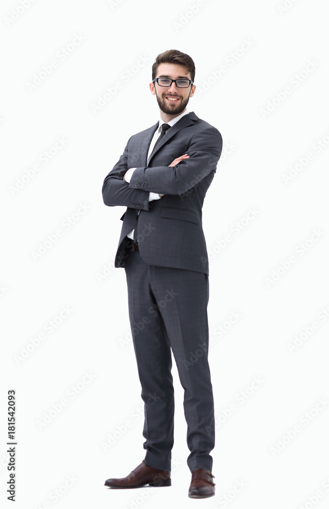 Young businessman standing with hands in pockets. Young businessman standing with hands in pockets.