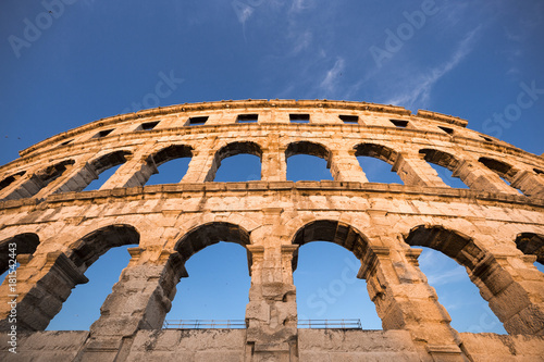 Ancient building colosseum in Pula, Croatia