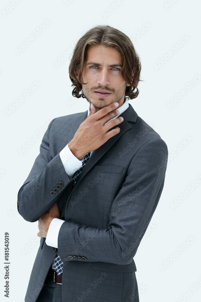 Handsome businessman thinking about something Handsome businessman thinking about something