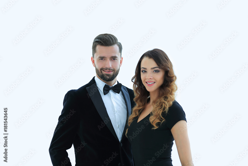 Portrait of a handsome man looking at the camera with a woman Portrait of a handsome man looking at the camera with a woman