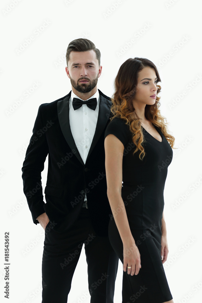 Handsome man and woman in black dress Handsome man and woman in black dress