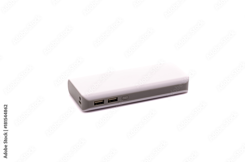 Portable external battery isolated on a white background Portable external battery isolated on a white background